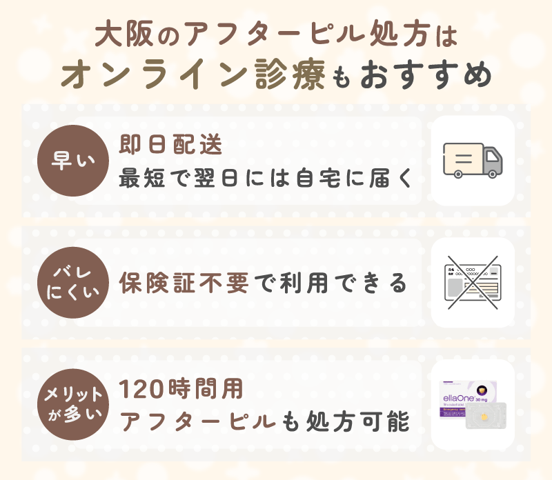 大阪のアフターピル処方はオンラインがおすすめ